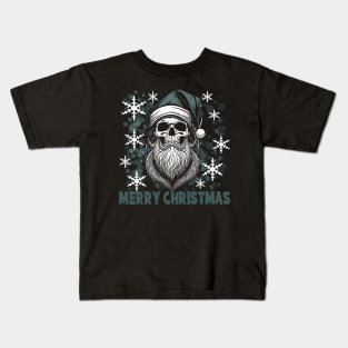 Santa Skull Collection 4 Green Kids T-Shirt